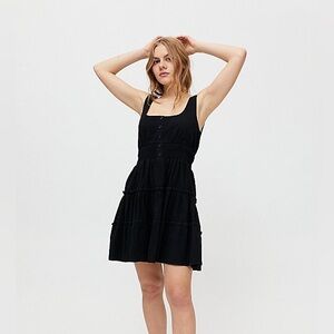 Urban Outfitters Hailey Black Tiered Mini Dress